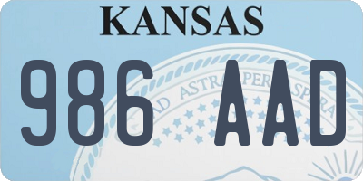 KS license plate 986AAD