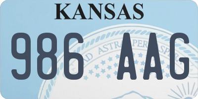 KS license plate 986AAG