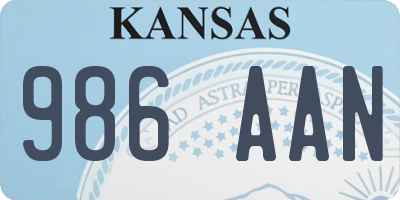KS license plate 986AAN