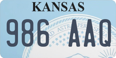 KS license plate 986AAQ