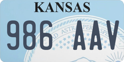 KS license plate 986AAV
