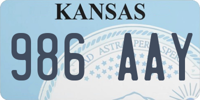 KS license plate 986AAY