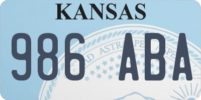 KS license plate 986ABA
