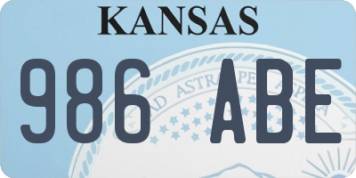 KS license plate 986ABE