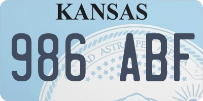 KS license plate 986ABF