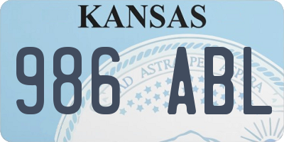 KS license plate 986ABL