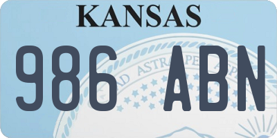 KS license plate 986ABN