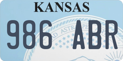 KS license plate 986ABR