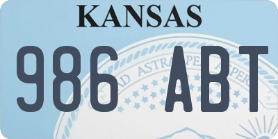 KS license plate 986ABT