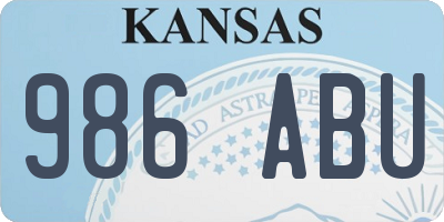 KS license plate 986ABU