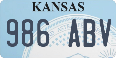 KS license plate 986ABV