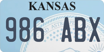 KS license plate 986ABX