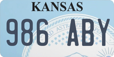 KS license plate 986ABY