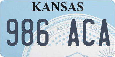 KS license plate 986ACA
