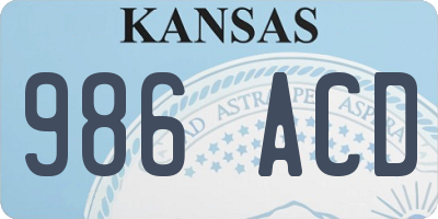KS license plate 986ACD