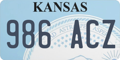 KS license plate 986ACZ
