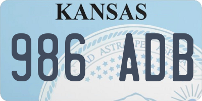 KS license plate 986ADB