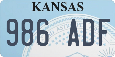 KS license plate 986ADF