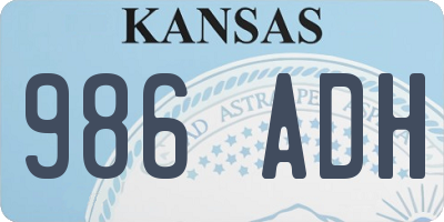 KS license plate 986ADH