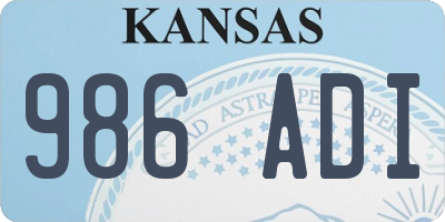 KS license plate 986ADI