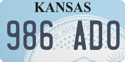 KS license plate 986ADO