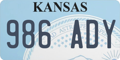 KS license plate 986ADY