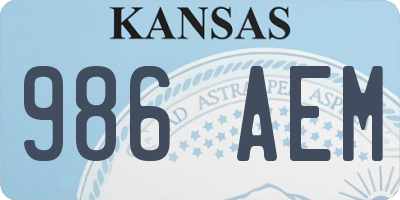 KS license plate 986AEM