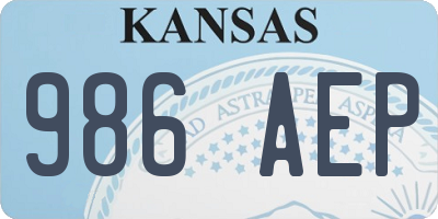 KS license plate 986AEP