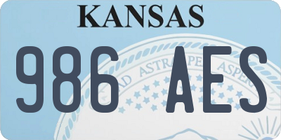 KS license plate 986AES