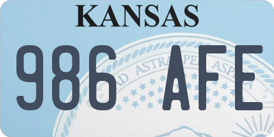 KS license plate 986AFE