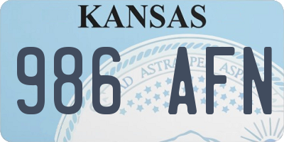 KS license plate 986AFN