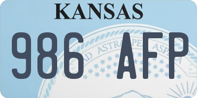 KS license plate 986AFP