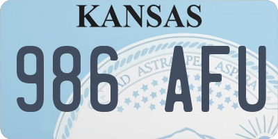 KS license plate 986AFU