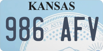 KS license plate 986AFV