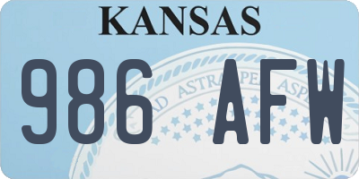 KS license plate 986AFW