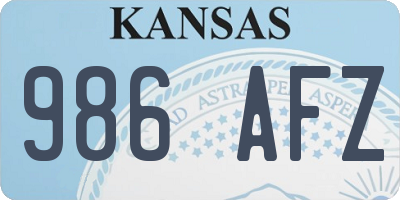 KS license plate 986AFZ