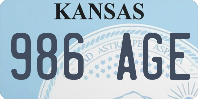 KS license plate 986AGE