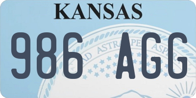 KS license plate 986AGG