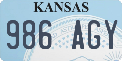 KS license plate 986AGY