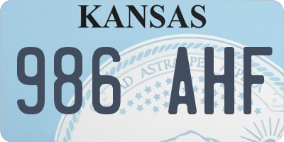 KS license plate 986AHF