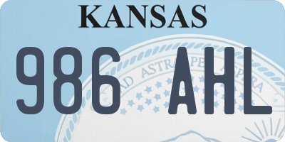 KS license plate 986AHL