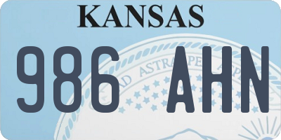 KS license plate 986AHN