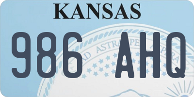 KS license plate 986AHQ