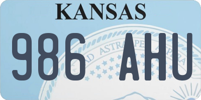 KS license plate 986AHU