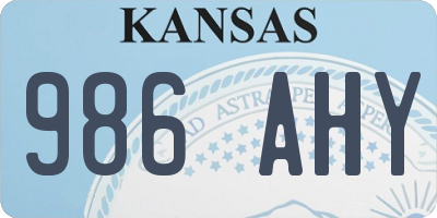 KS license plate 986AHY