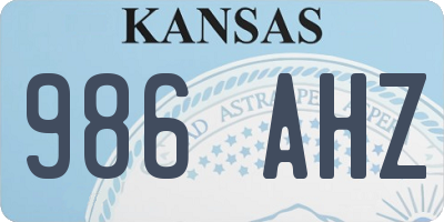 KS license plate 986AHZ