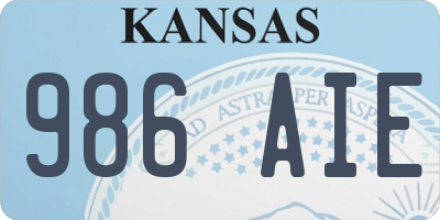 KS license plate 986AIE