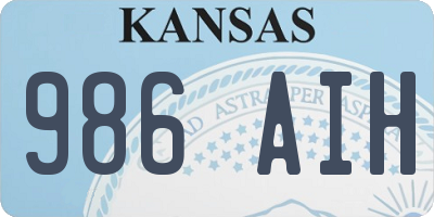 KS license plate 986AIH