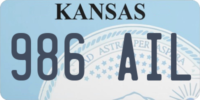 KS license plate 986AIL