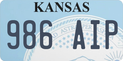 KS license plate 986AIP